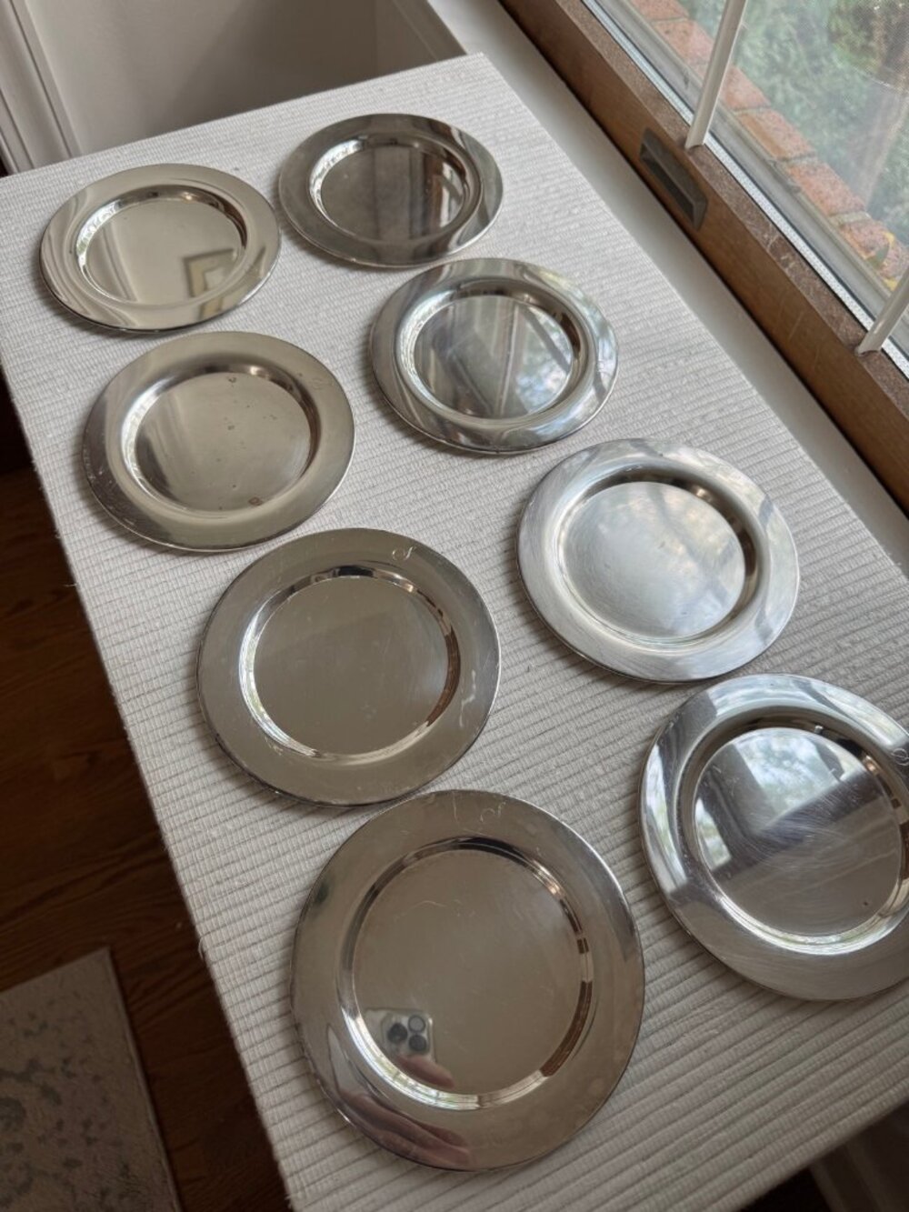 Set of 8 Wm A Rogers Silverplate Bread Plates | Script S Monogram